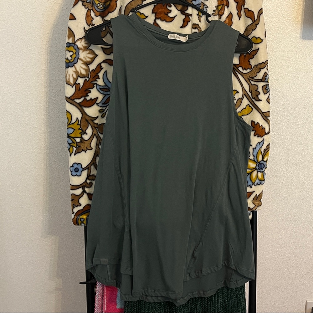 Barefoot Dreams Malibu Forest Green Muscle Tank